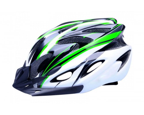 Шолом велосипедний Avanti AVH-001 чорний/білий/зелений (avh-001-green)