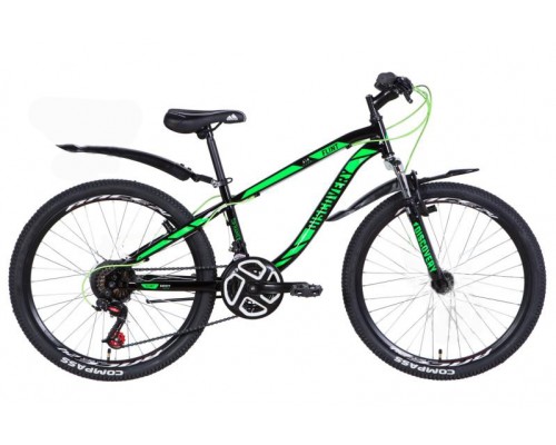 Велосипед ST 24" Discovery FLINT Vbr, рама 13" чорний / зелений (OPS-DIS-24-241)