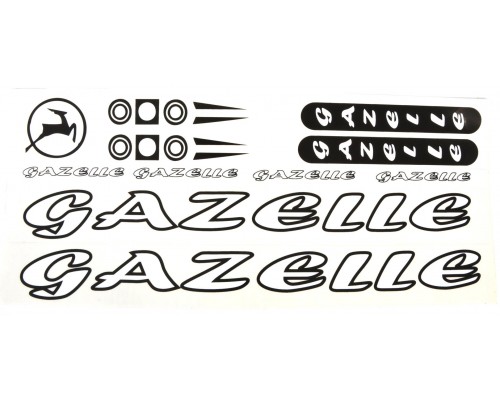 Наклейка Gazelle на раму велосипеда, білий (NAK047)