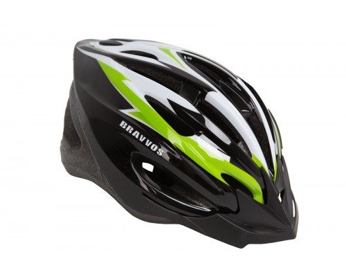 Шолом велосипедний Bravvos HE126 чорний / зелений (HEAD-004)