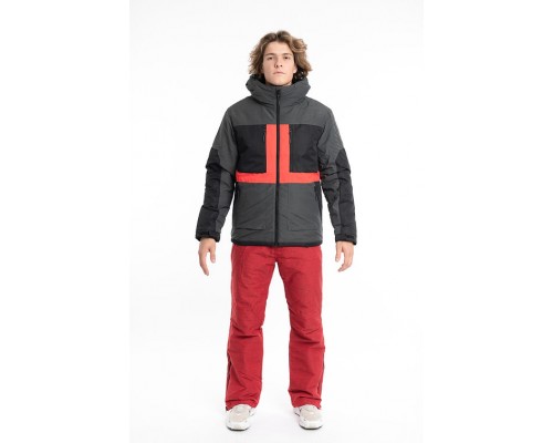 Куртка лыжная мужская Just Play сірий з червоним (B1352-red)