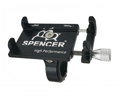 Велосипедний тримач Spencer для телефону 3.2 - 6.5" ALU, чорний (WYP602)