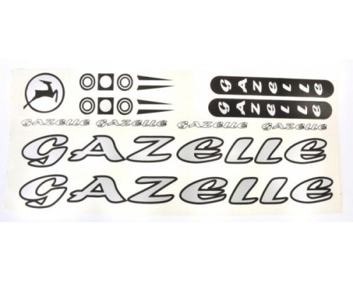 Наклейка Gazelle на раму велосипеда, сірий (NAK048)