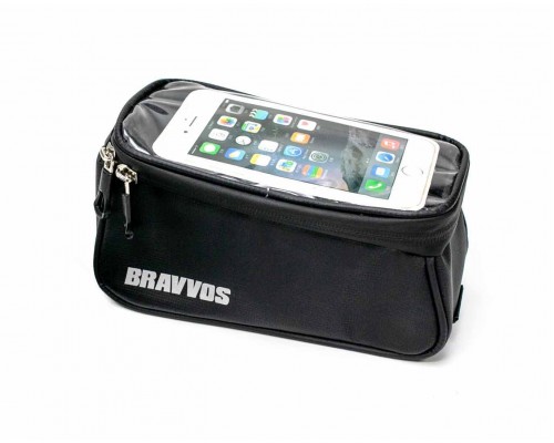 Велосумка BRAVVOS CT-003 на раму, для смартфона, чорний (BIB-020)  