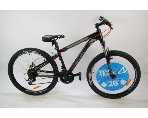 Велосипед ST 26" Discovery TREK DD рама 13" чорний / червоний (OPS-DIS-26-397)