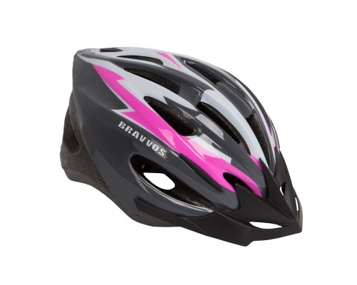 Шолом велосипедний HEL128 чорний / рожевий (HEAD-003)