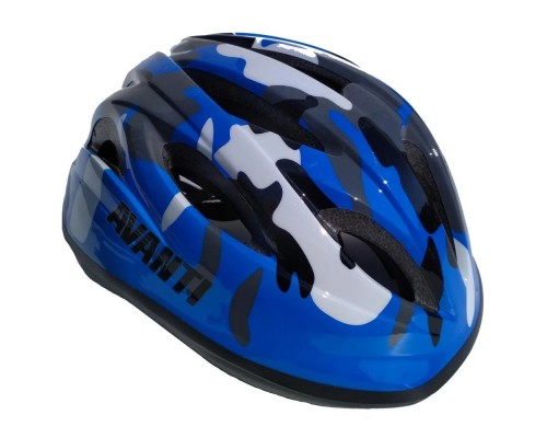 Шолом велосипедний дитячий Avanti AVKHM-021 чорно / біло / синій (AVKHM-021-blue)