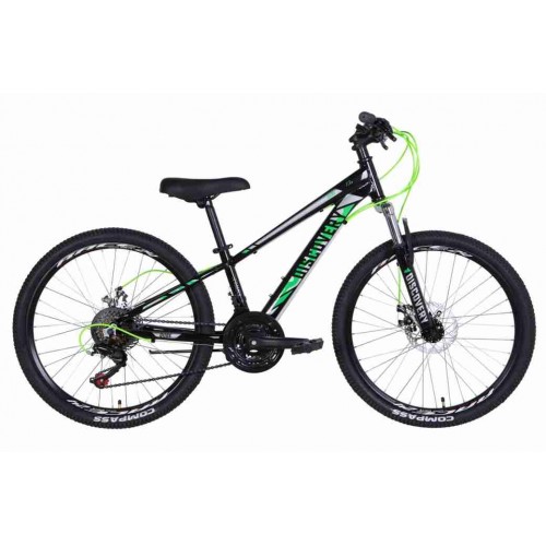 Велосипед AL 24" Discovery QUBE DD, рама 11,5" чорний / зелений (OPS-DIS-24-267)