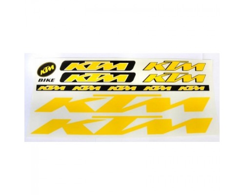 Наклейка KTM на раму велосипеда, жовтий (NAK045)
